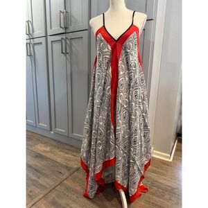 Roberta Roller Rabbit Paisley Maxi Dress One Size Viscose Handkerchief Hem